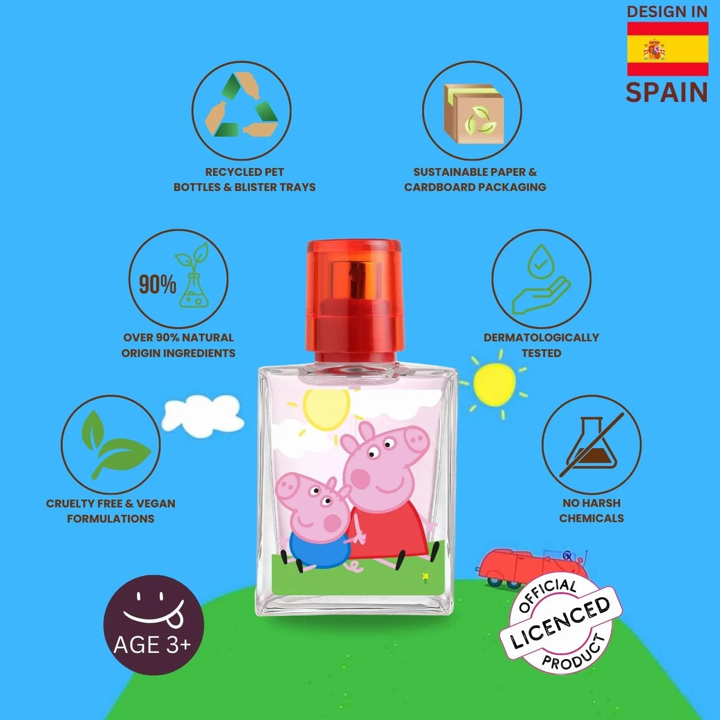 Peppa Pig Eau de Toilette 30 ml per bambini, fragranza in bottiglia di vetro