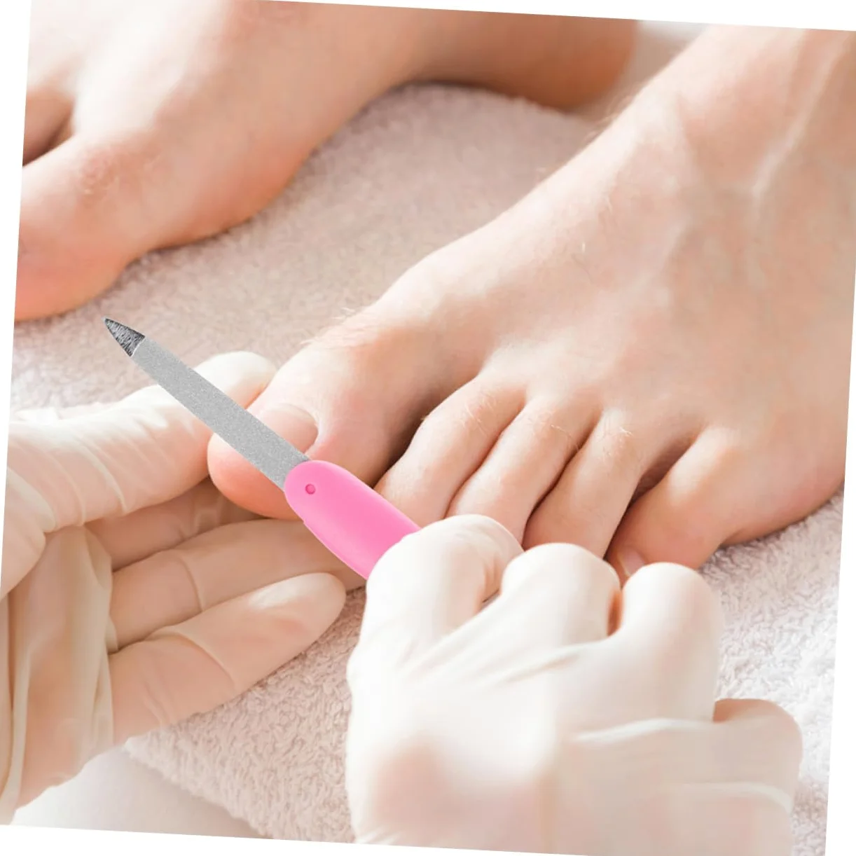 Alipis Set 8 Pezzi Limette per Unghie in Metallo e Abs Rosa, Design Pieghevole Portatile, Facili da Usare per Manicure Professionale e Uso Domestico