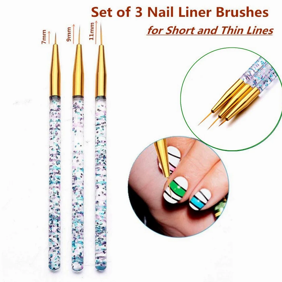 FULINJOY 11 pz Nail Art Brush Set, UV Gel Pittura Penna Nail Flower Pittura Pennello Gel Gradiente Nail Painting Design Penna, Nail Liner Pennelli