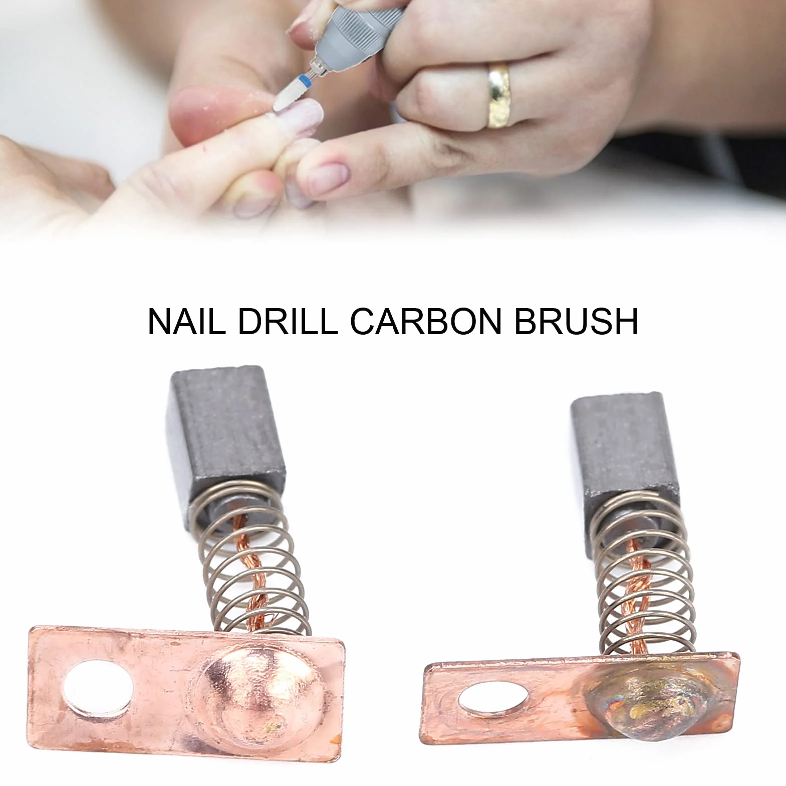 Spazzola in carbone per manipolo per trapano per unghie, accessorio per manipolo per trapano per unghie Testa per trapano per unghie per la casa per il negozio di manicure