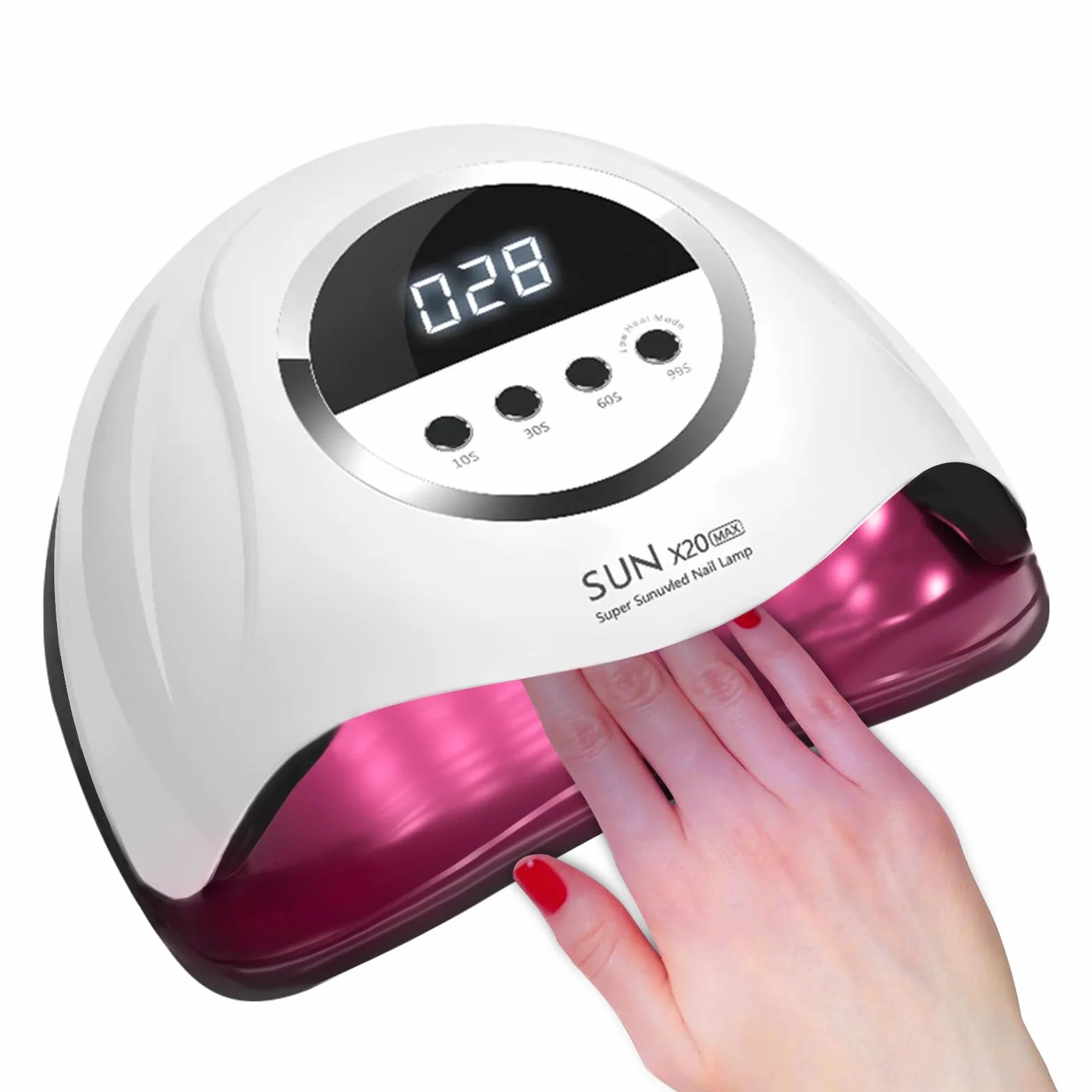 Lampada per unghie UV LED da 320 W, lampada professionale per unghie in gel con 72 perline, lampada UV per unghie con 4 impostazioni timer, asciugatrice LED per unghie in gel con sensore automatico