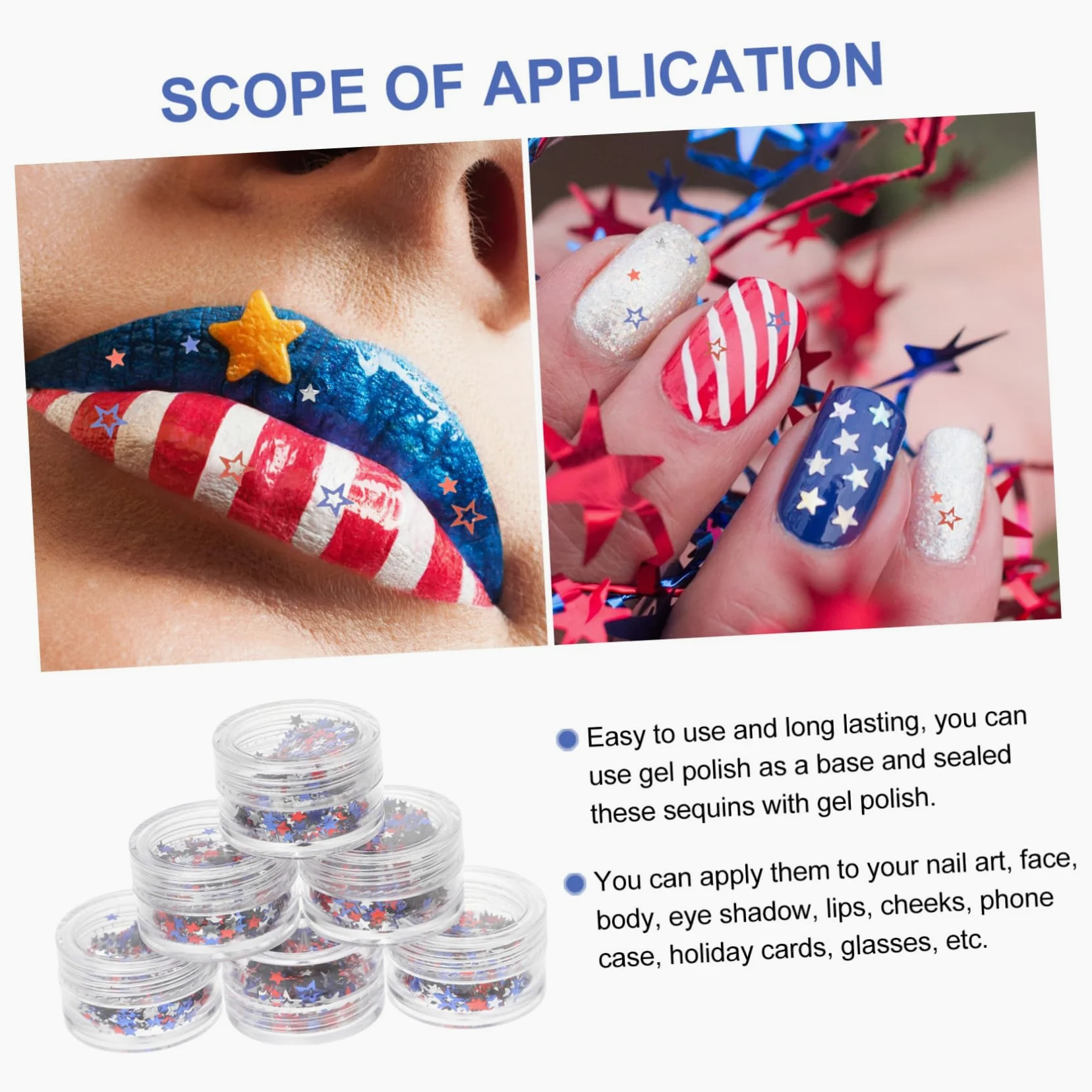 Healvian 5 Set Paillettes Pentagramma Paillettes Per Il Trucco Degli Occhi Accessori Gel Polacco Lucidi Glitter Adesivi Per Unghie Dei Piedi Orgoglio Unghia Neon Plastica 6 Scatole*5