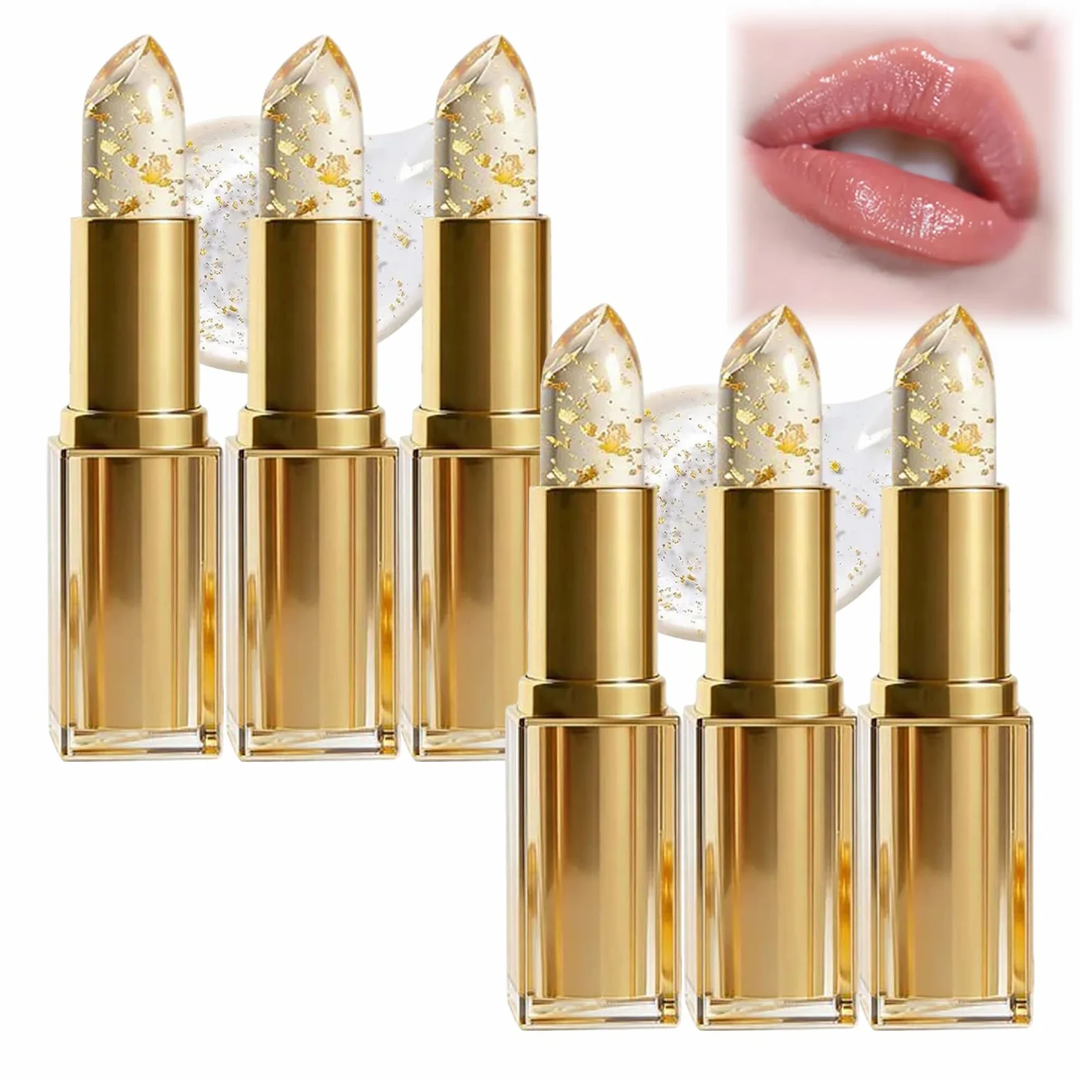 Rossetto per donna che cambia colore, rossetto per donne mature, idratante a lunga durata, per labbra screpolate e secche (6 pezzi)