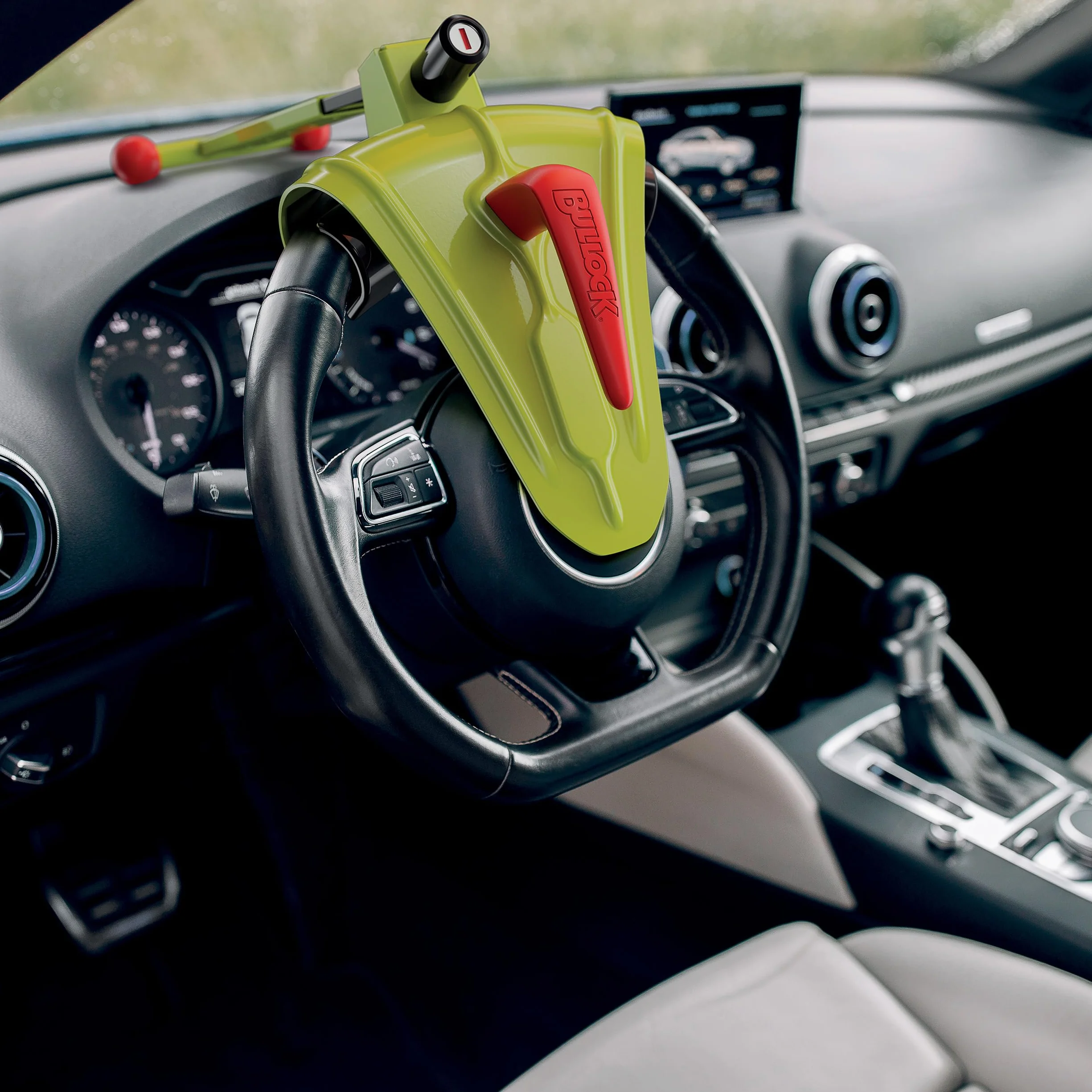Bullock Defender Pro Blocca Volante Antifurto Universale per Auto, Scudo di Sicurezza in Lega Rinforzata, Giallo