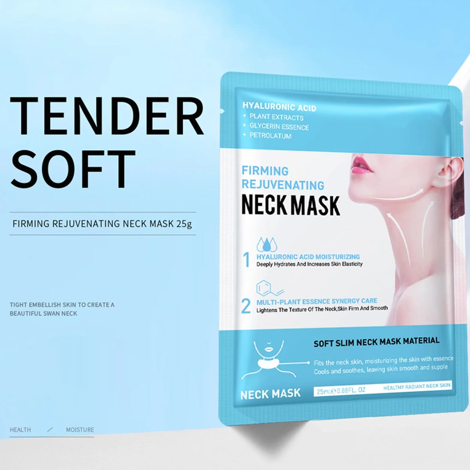 10PC Maschera per il Collo 25g, Essenza Rassodante per il Collo e Décolleté Lifting, Idratante, Anti-invecchiamento, Antirughe, jingshuang-19