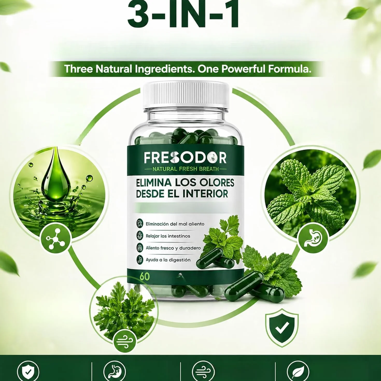 Fresodor para Mal Aliento, respiro naturale fresco, elimina completamente l'imbarazzo degli odori! deodora efficacemente ,2pcs