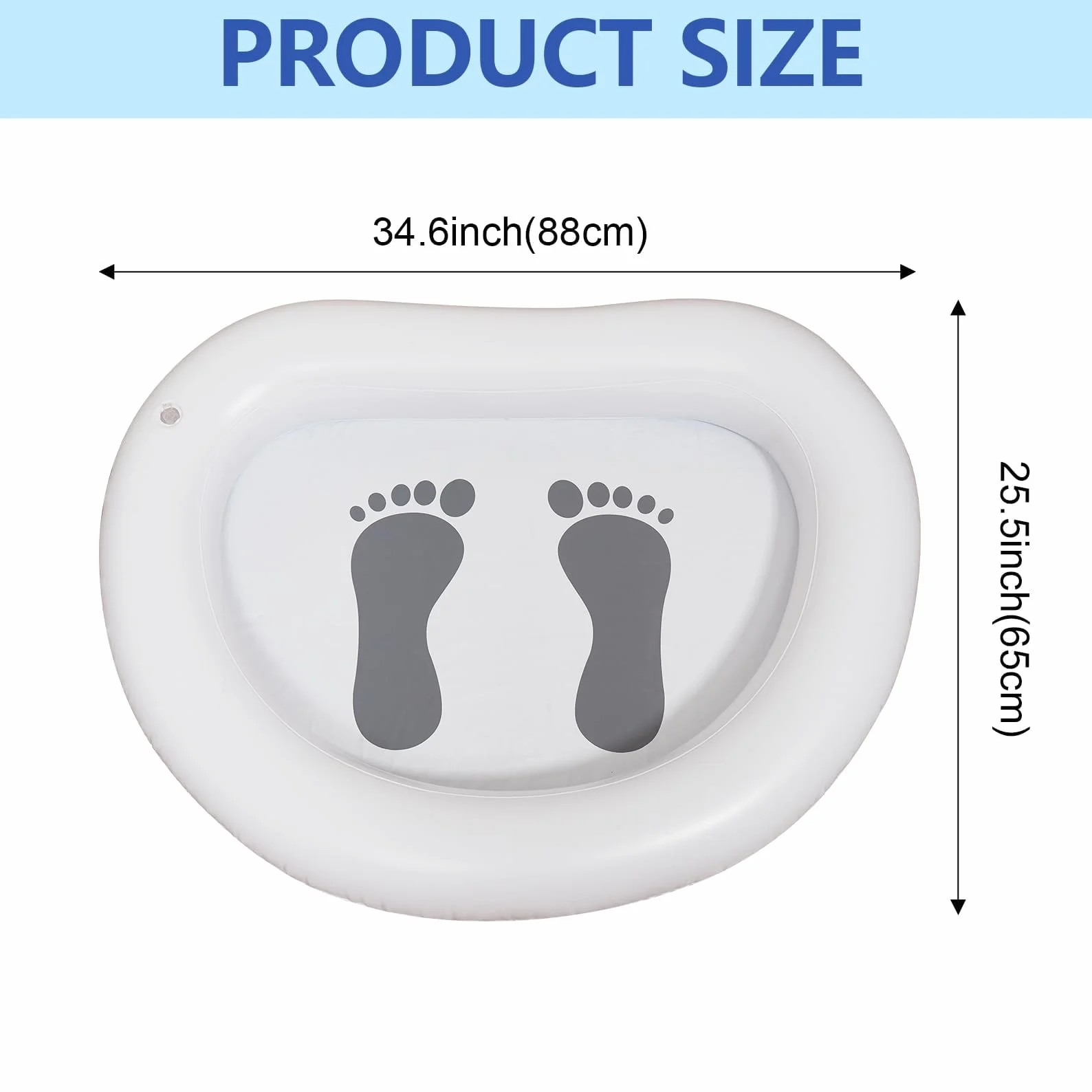 Pediluvio Gonfiabile per Piscina, Vaschetta Lavapiedi per Piscina, Bacinella Gonfiabile per Pediluvio Portatile con Pompa dell'aria, Accessori per Scale di Ingresso Piscina, Piagge (A)