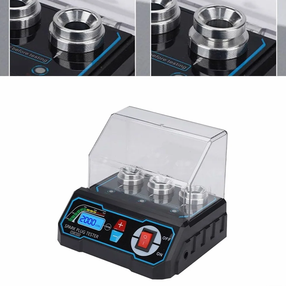 Rilevatore di scintille regolabile 12 V per tester bobina di accensione motore automobilistico 3 fori