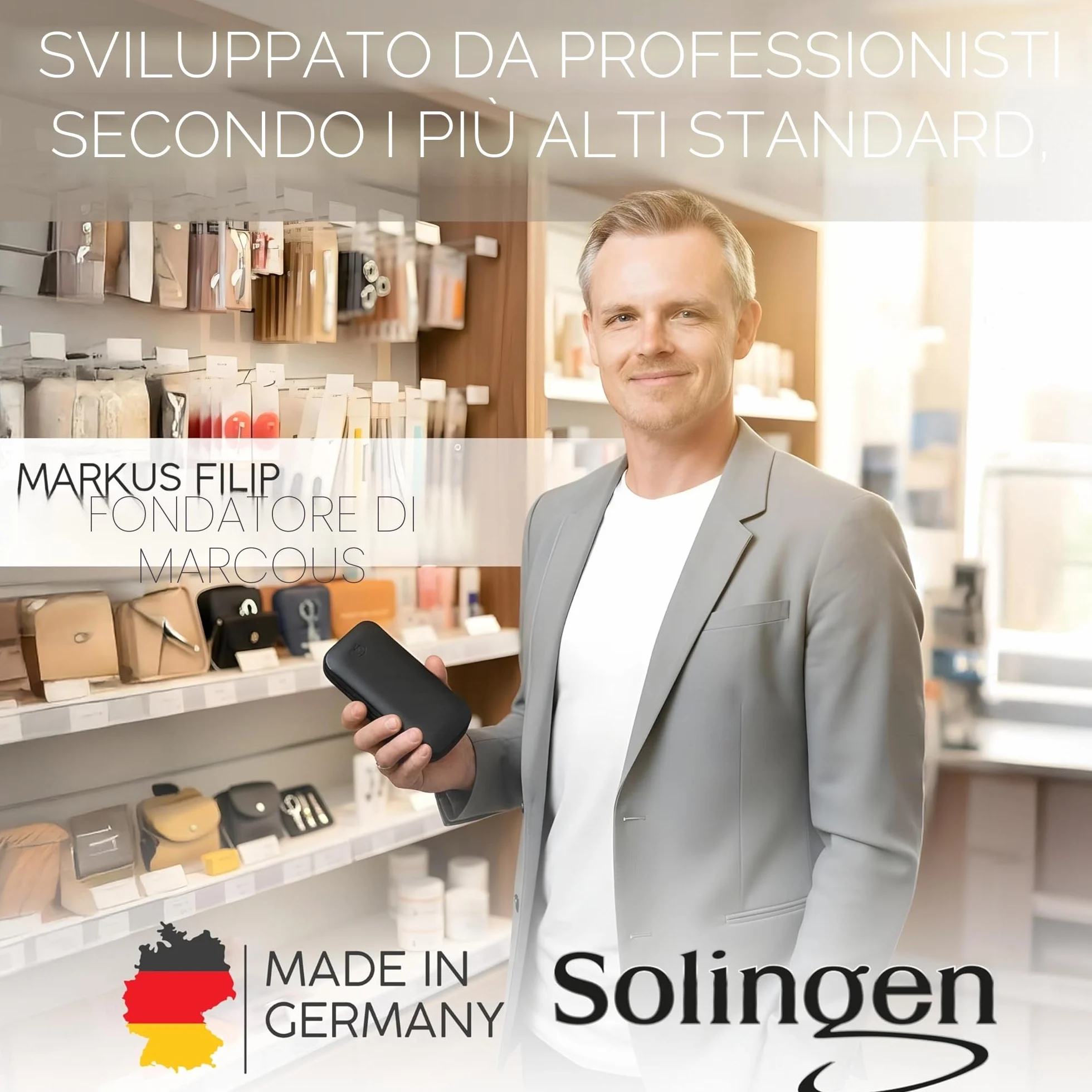 Forbici per unghie Solingen Germania extra affilate taglio curvo custodia mancini