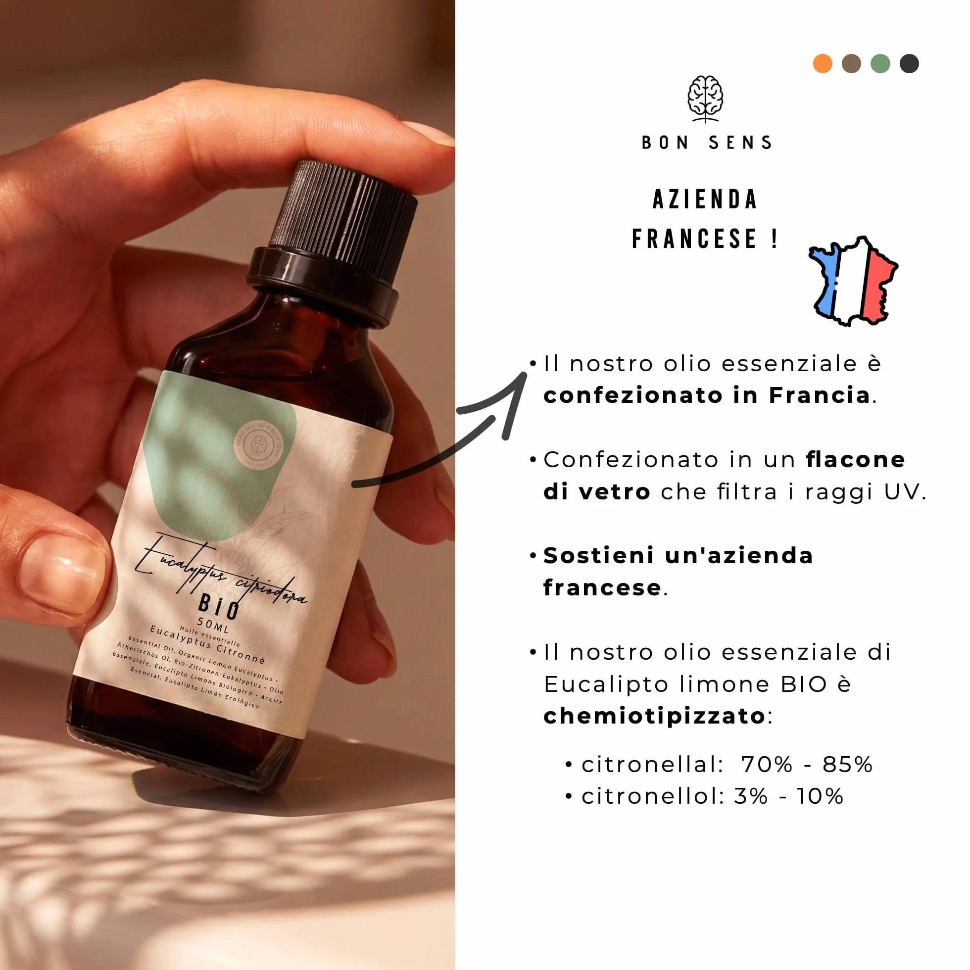 Olio Essenziale Eucalipto Limone BIO 50ml - 100% Puro Naturale per Diffusore Aromaterapia