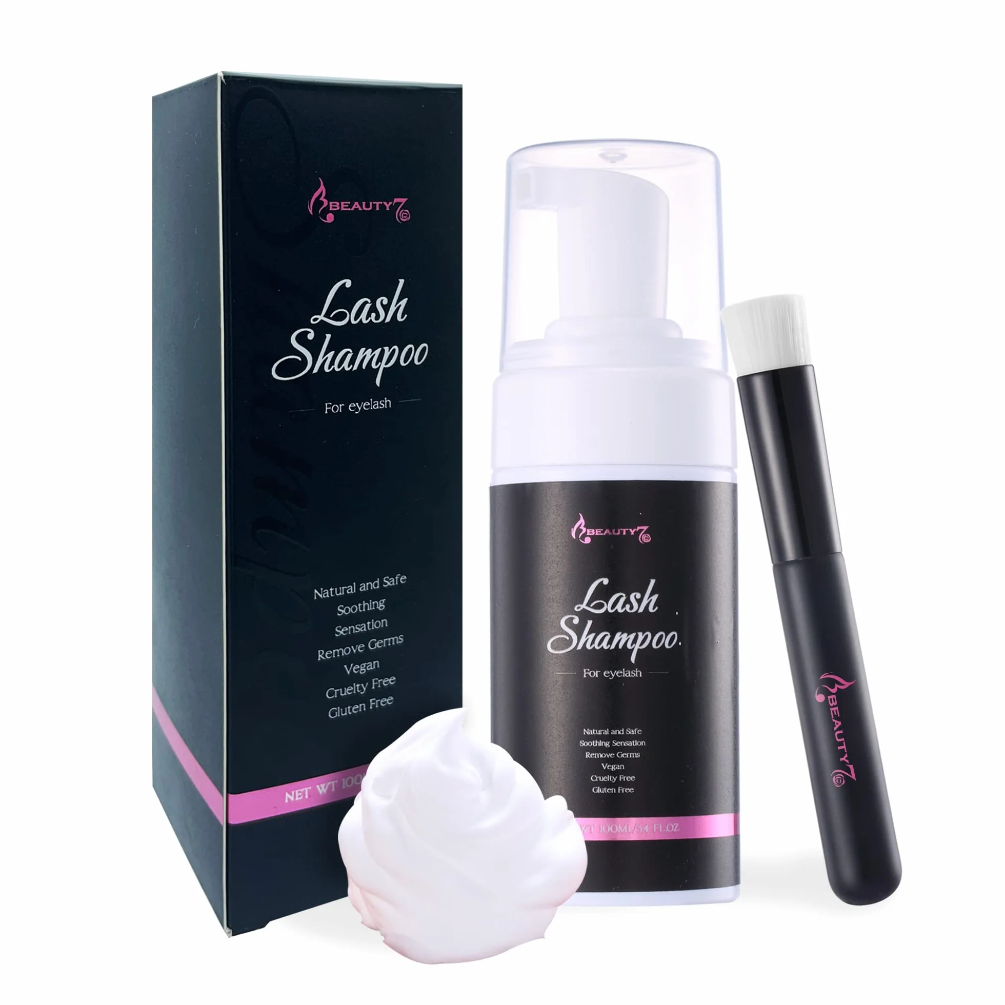 Shampoo per Ciglia Extension Detergente in Schiuma 100ml Beauty7