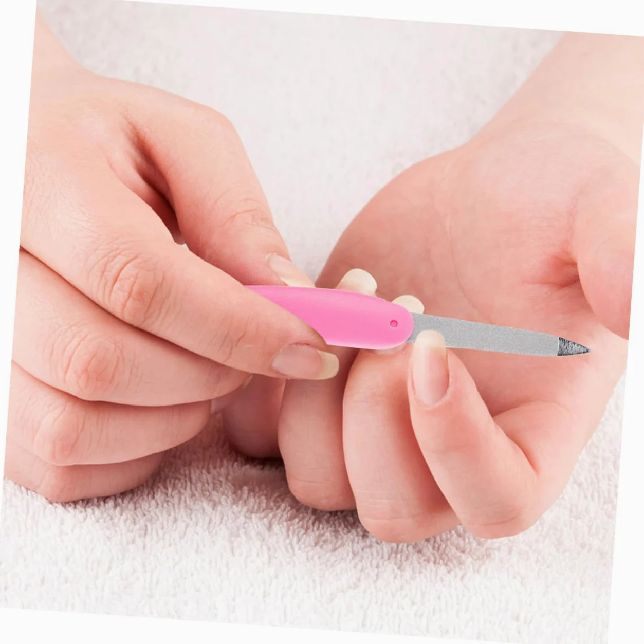 Set di 8 Lime Unghie Pieghevoli in Metallo Rosa per Manicure e Cura Unghie, Design Elegante in Abs, Adatte per Uso Domestico e Saloni di Bellezza