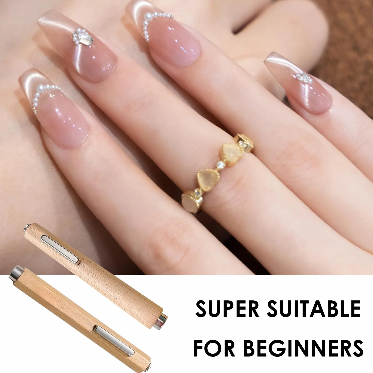 2 Pezzi di Occhio di Gatto Magneti, Chiodo Magnete Strumenti, Cilindrico Forte Magnetico Pietre, Adatto per Saloni di Bellezza E Casa Fai da Te Nail Art.