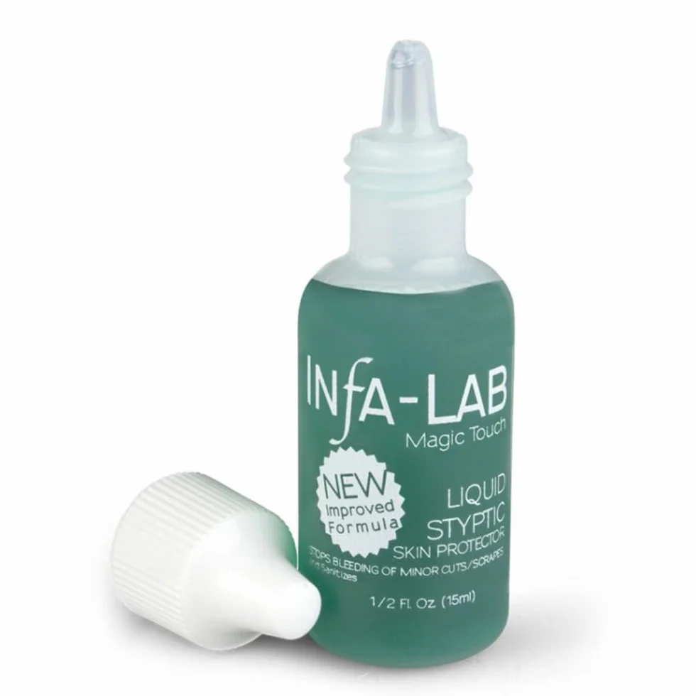 Liquido per fermare il sanguinamento cuticola Agente emostatico per cuticole, cura dell'aloe vera, manicure, Infa Lab, 15 ml.