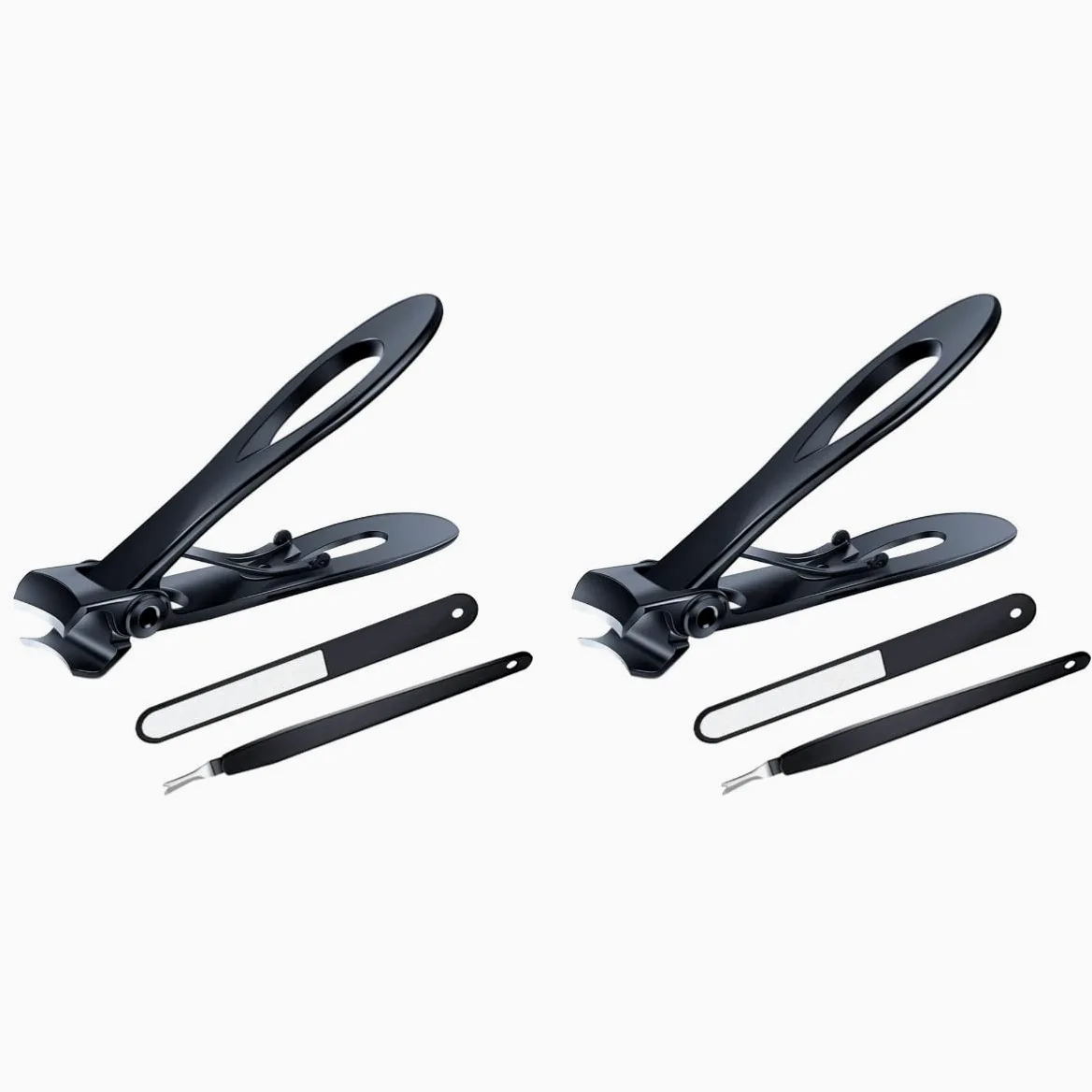 FRCOLOR Forbicine Per Unghie 6Pcs Unghia' unghia' unghia Larga in Acciaio Inox Professionale Mascella Modella Le Donne Uomo Nial Kitnero Nero E Apertura per Clipper Clipper