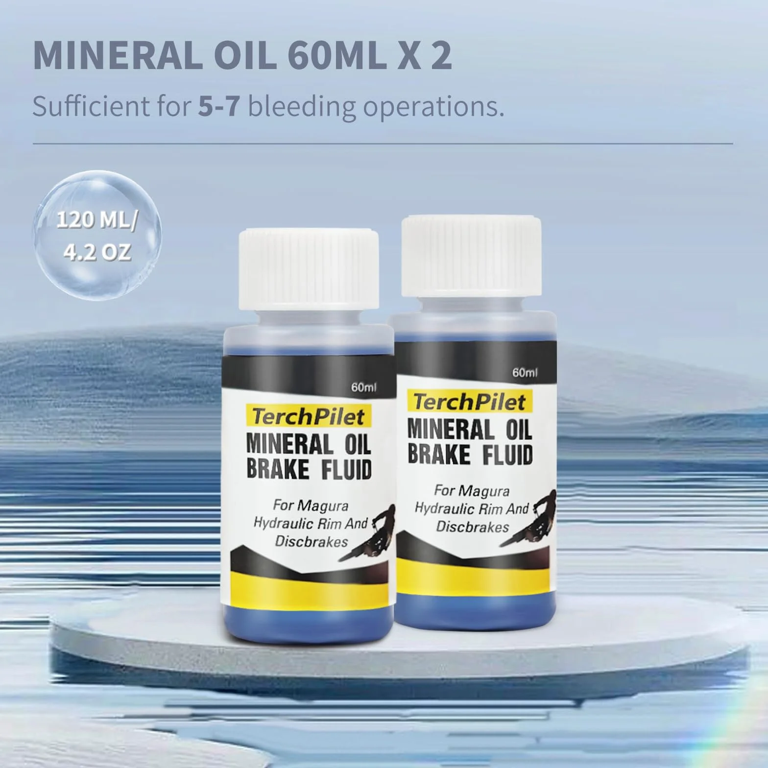 TerchPilet Liquido freni 120 ml compatibile olio minerale Royal Blood Magura freno disco