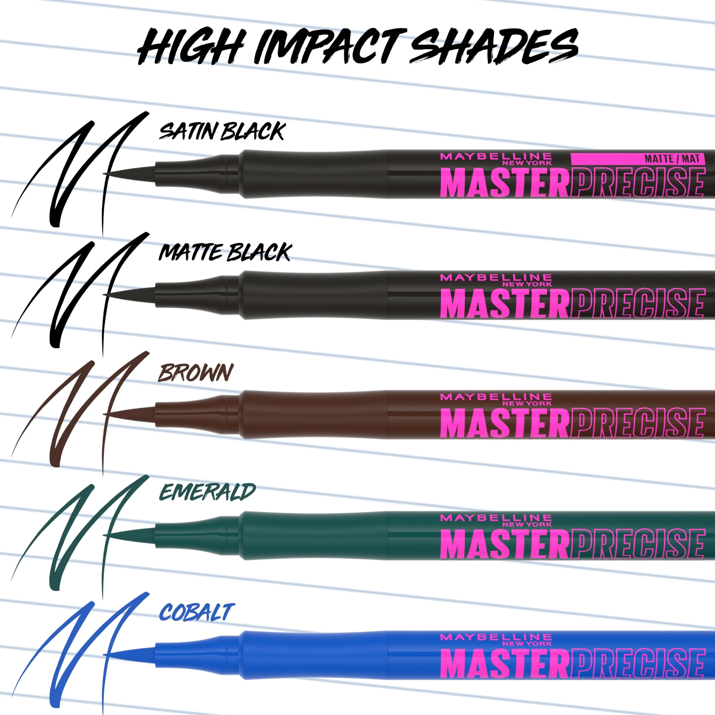 Maybelline Master Precise All Day Liquid Eyeliner Makeup Waterproof, Black, 2 Count