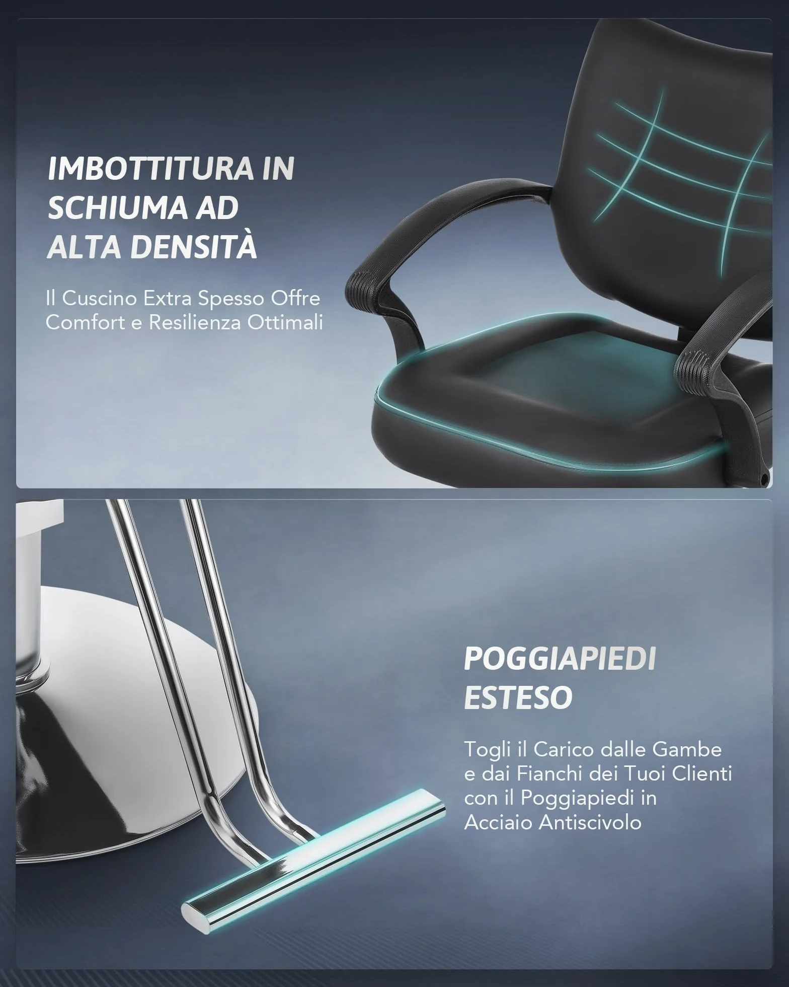 CO-Z Poltrona da Parrucchiere Sedia da Barbiere Classica con Girevole a 360° e Altezza Regolabile 15 cm Pompa Idraulica Capacità 250 kg per Parrucchiere Salone di Bellezza Tatuaggi