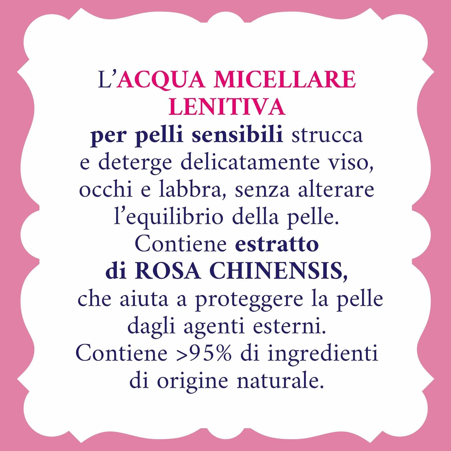 Acqua alle Rose Acqua Micellare Lenitiva per Pelli Sensibili, Detergente e Struccante Delicato Viso, Occhi, Labbra, 200 ml