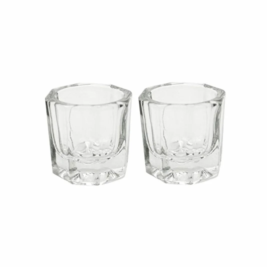2 pezzi bicchieri per liquidi acrilici per unghie piatto per polvere bicchieri di di ricambio strumenti per vetreria lucidante (ottagonale) piatto per polvere dappen bicchieri di d
