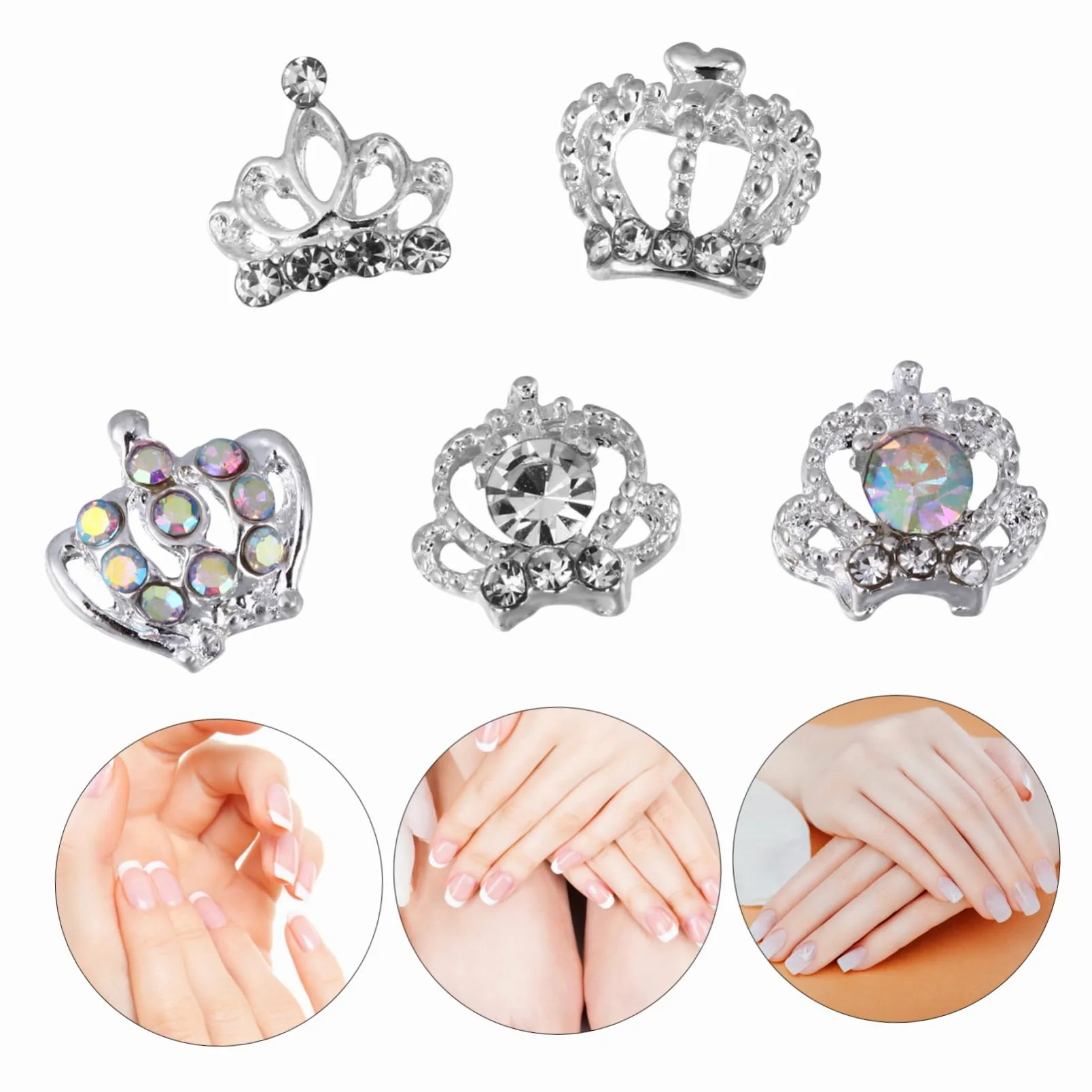 2 Set Decorazioni Unghie Con Charms Metallo Corone Per Nail Art Per Dazzling Design E Regali Creativi Per Donne E Ragazze 50 Pezzi*2