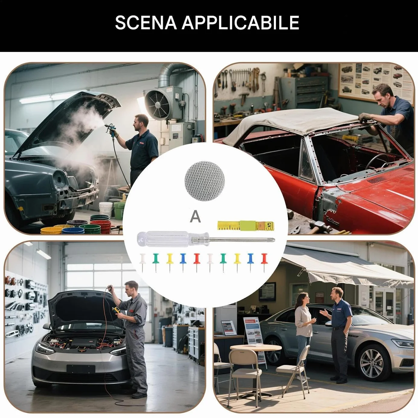 Bottoni Rivetti per Auto Kit Riparazione Cielo con Strumento Installazione Furgone Tetto Apribile