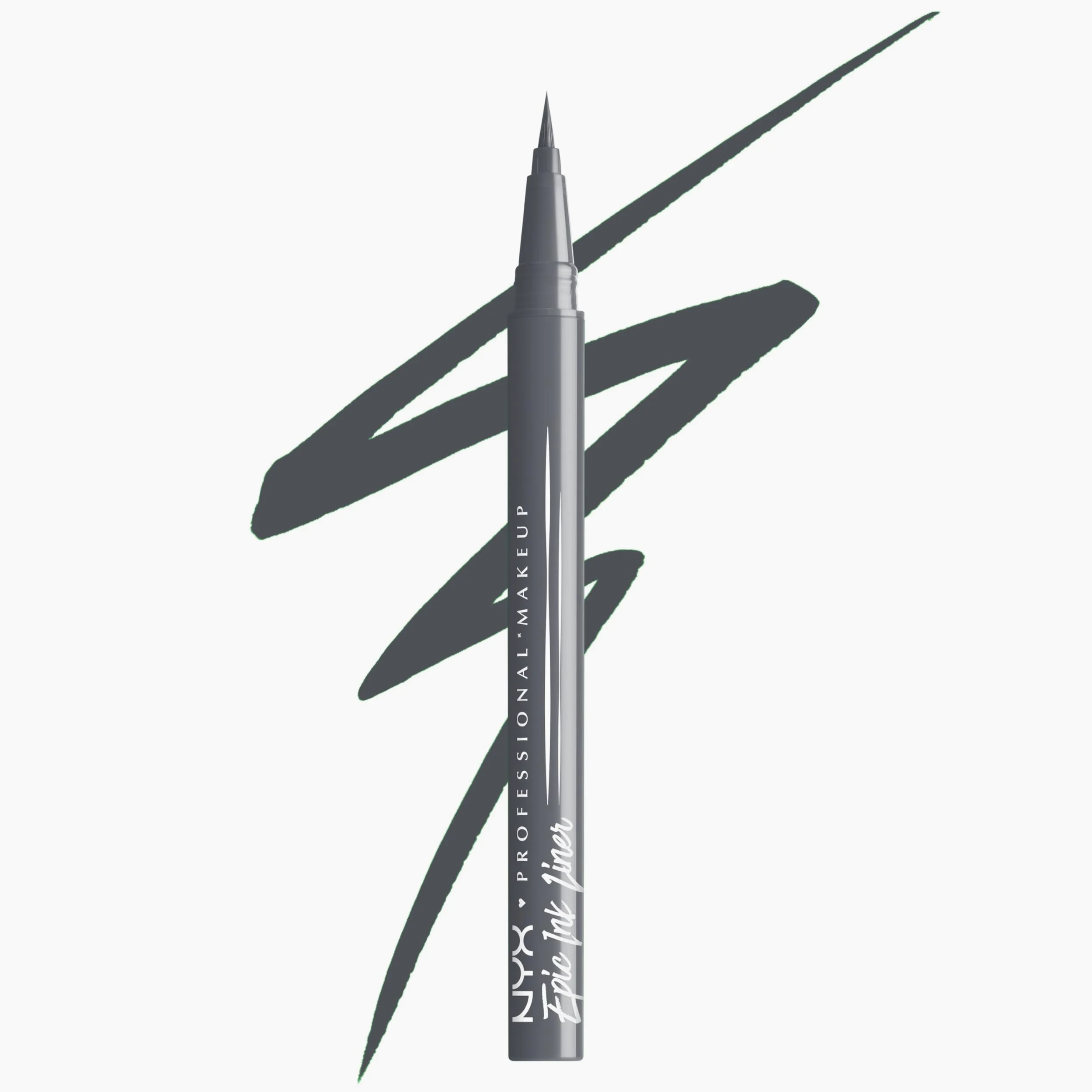 Nyx Professional Makeup, Epic Ink Liner Matte. Tonalità: Stone Washed (grigio opaco). Eyeliner liquido impermeabile e ultra pigmentato. Formula vegana.
