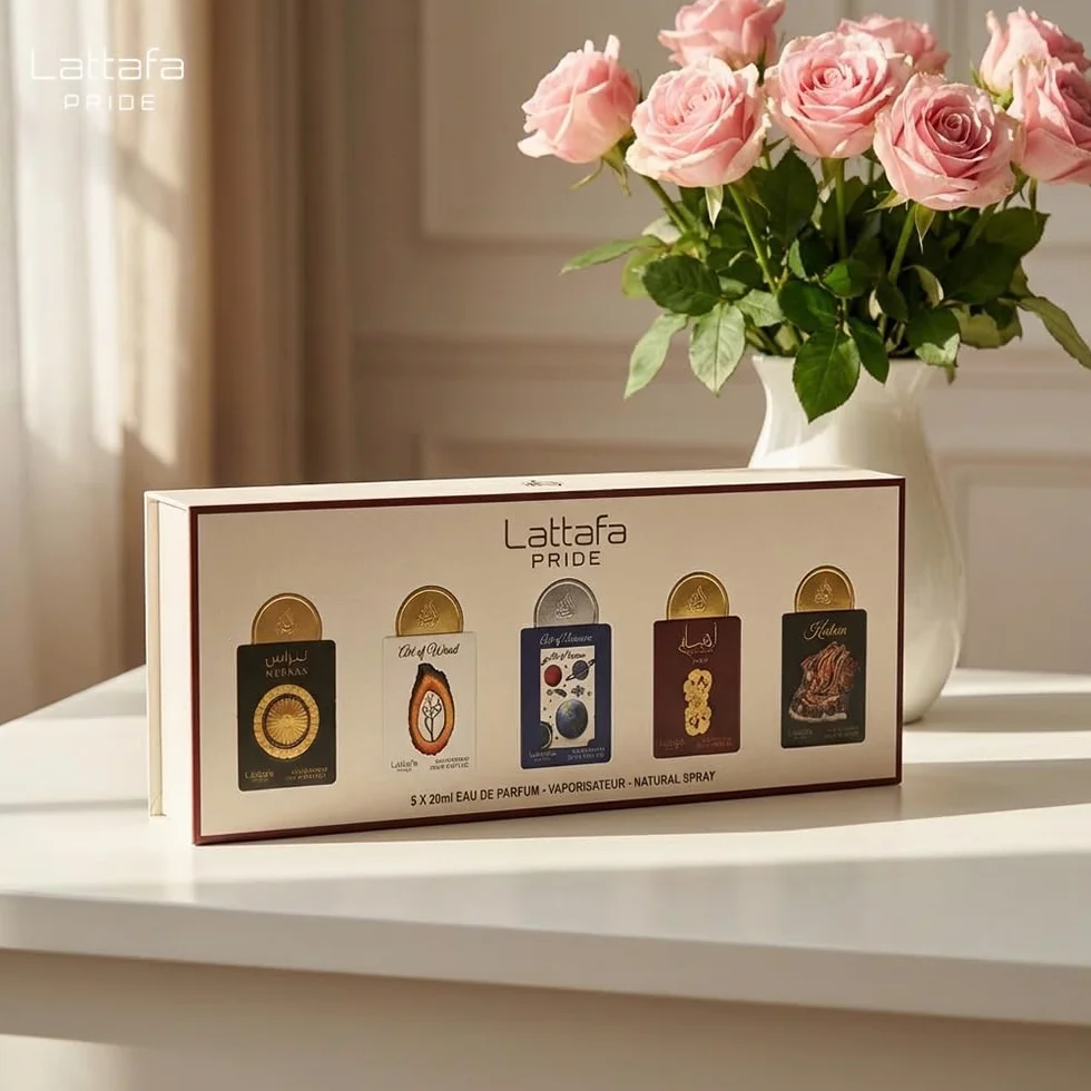 Lattafa Pride Eau de Parfum Set Regalo Collezione No.3 (5 x 20ml) | Set Regalo di Profumi di Lusso per Uomini e Donne | Fragranze Arabe a Lunga Durata | Mini Spray da Viaggio