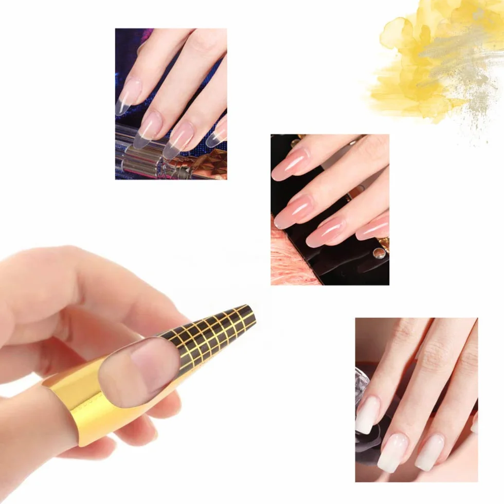 1 rotolo (500 pezzi) stencil per unghie - stencil per unghie autoadesivi stencil per unghie - stencil per modellare modellazione per nail art unghie in gel estensione per unghie artificiali (oro)