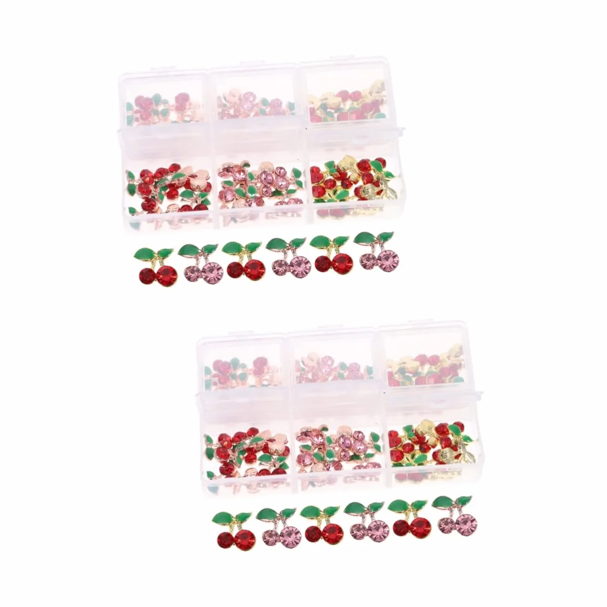120 Pz Accessori Per Nail Art Con Strass Unghia Di Frutta Luccica Gioielli Per Unghie Strass Arancioni Borchie Per Unghie Lucide Ornamenti Glitterati Perno Lega Ciliegia 3d