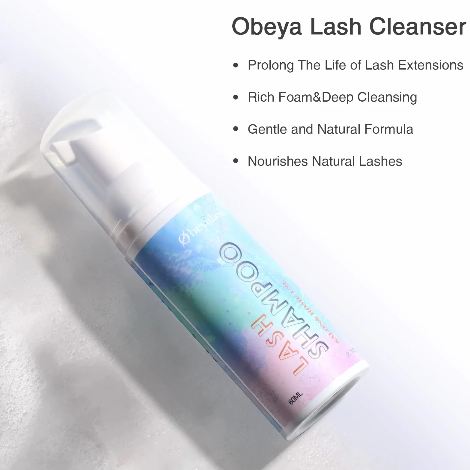 Obeyalash Shampoo Extension Ciglia Shampoo Ciglia Extension 60ml for Cluster Lashes/Strip Lashes Pulizia Eyelashes Con Spazzola Del Salone