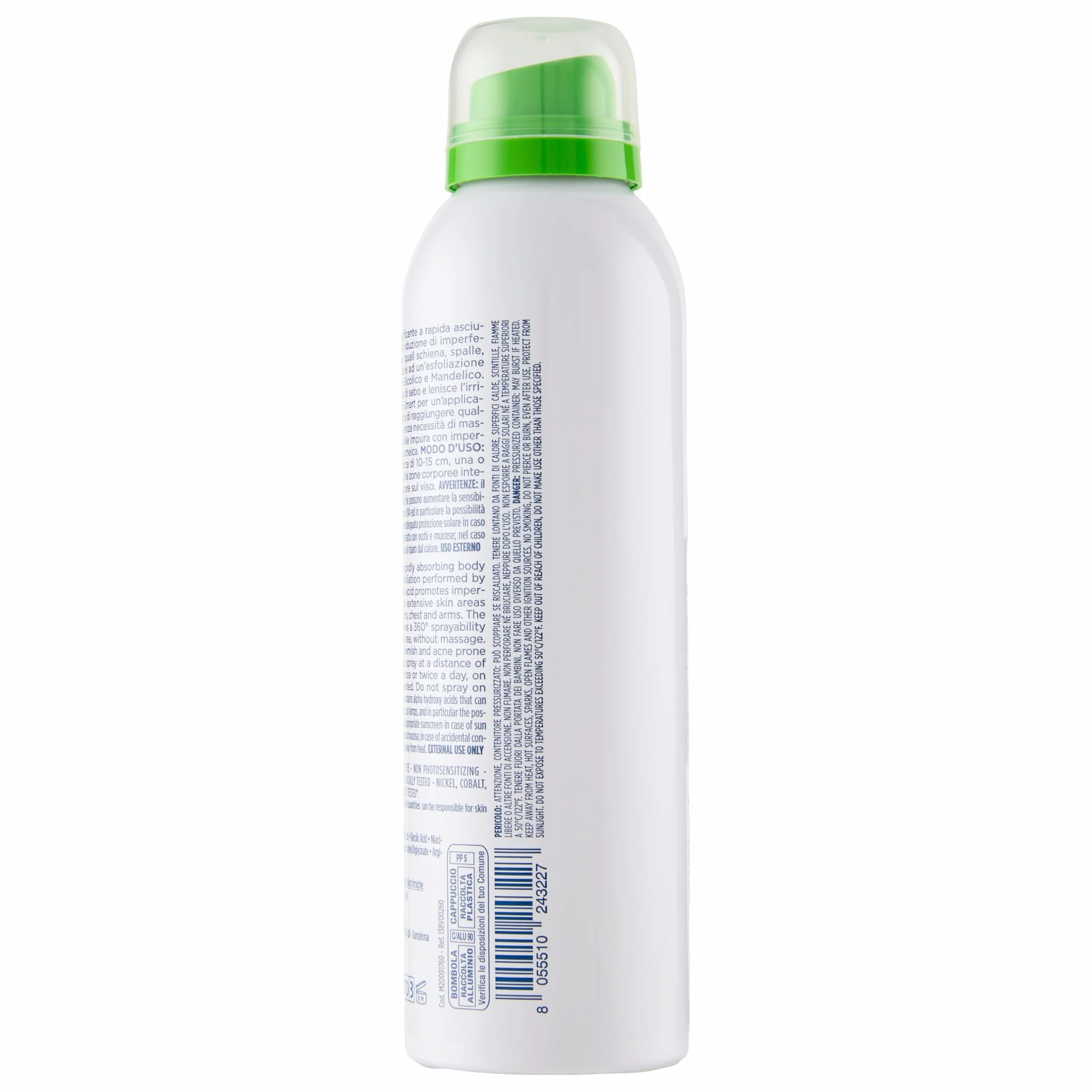 Rilastil Acnestil Spray Corpo Purificante e Anti-imperfezioni, Sebonormalizzante, Lenitivo con Niacinamide, Acido Glicolico e Acido Mandelico, 150 ml