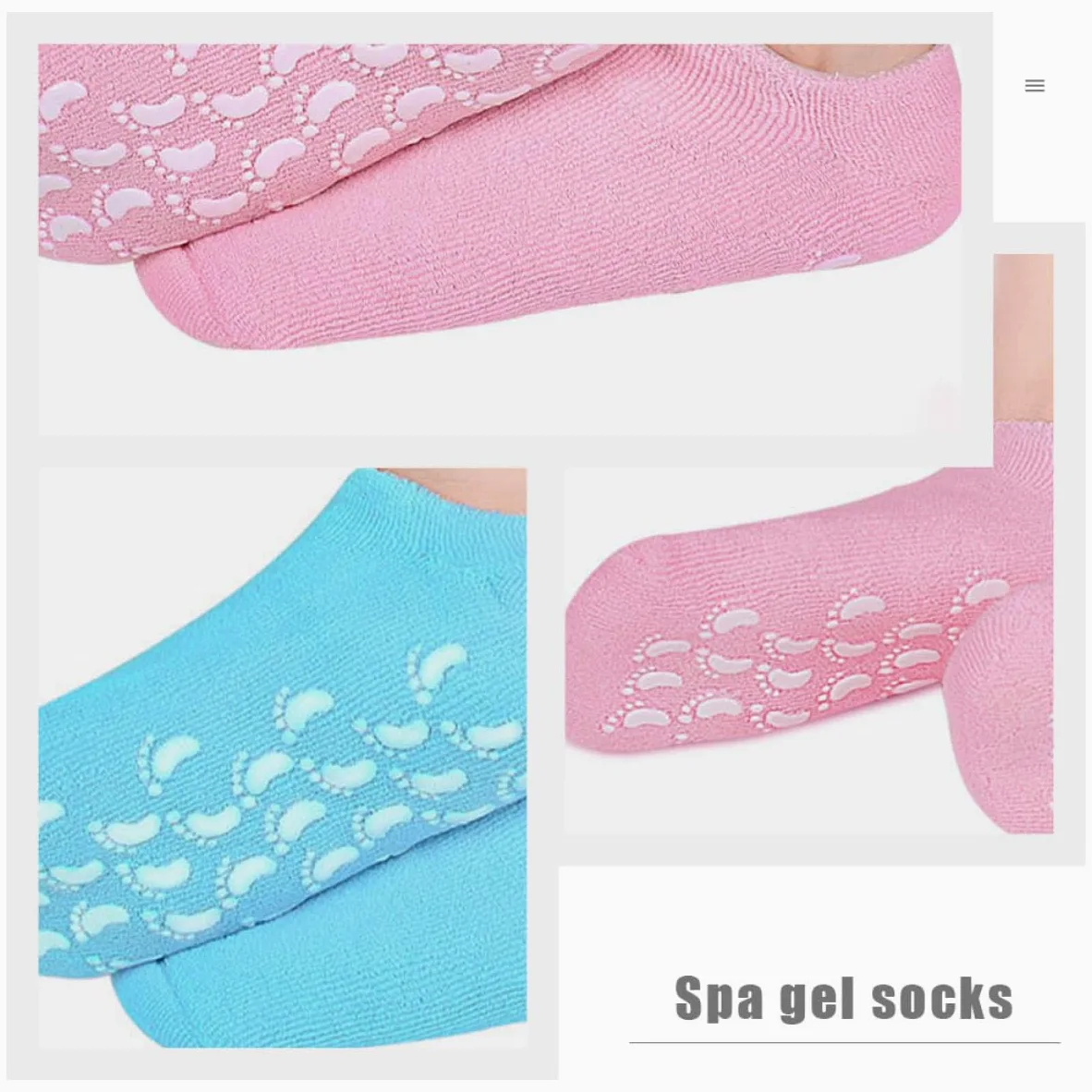 Calze Umidificanti Piedi Spa 3 Paia Cotone Poliuretano | Riutilizzabili e Confortevoli, Uso Domestico e Hot Wax Therapy, Gel Integrato