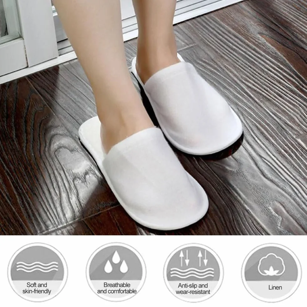 Pantofole Usa e Getta Antiscivolo, 3 Paia Monouso, Ciabatte per Ospiti Hotel, Pantofole in Spugna Premium Unisex