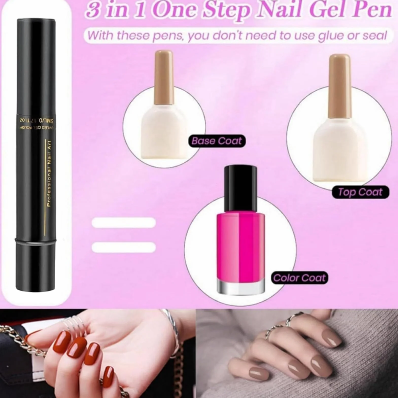 Penne per smalto per unghie | Penna per chiodos gel a 6 colori ad asciugatura rapida | Nessun UV gel Varnish Art Pen Strumento | Accessori pittura polacco 3 in 1 chiodi per il salone per la casa