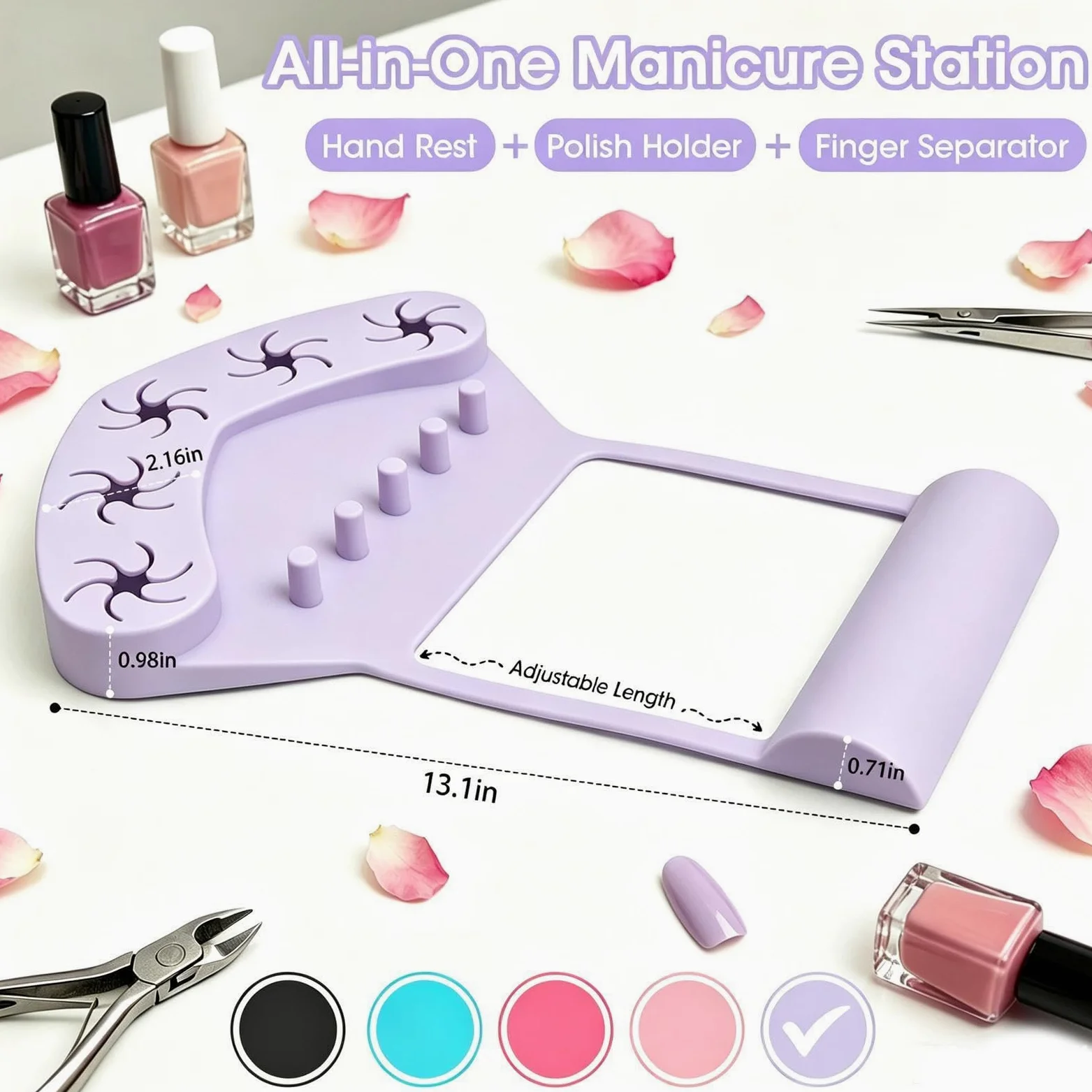 Tappetino Poggiamano In Silicone Cuscinetto Antiscivolo Da Manicure | Supporto in silicone per la manicure Per donne principianti, pittura unghie, saloni, feste e vacanze