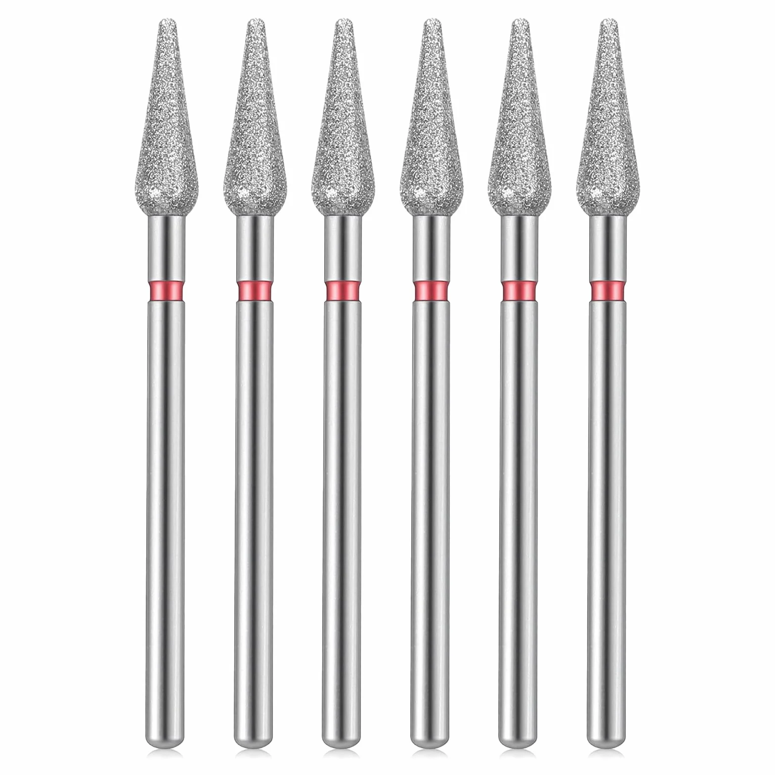 Set di 6 punte per trapano cuticole in acciaio inossidabile con custodia professionale