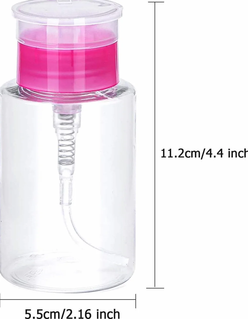 Dispenser con erogatore a pompa per solvente per unghie, flacone da 180 ml, da viaggio, vuoto, per solvente per unghie e struccante, strumento per nail art (confezione da 2)