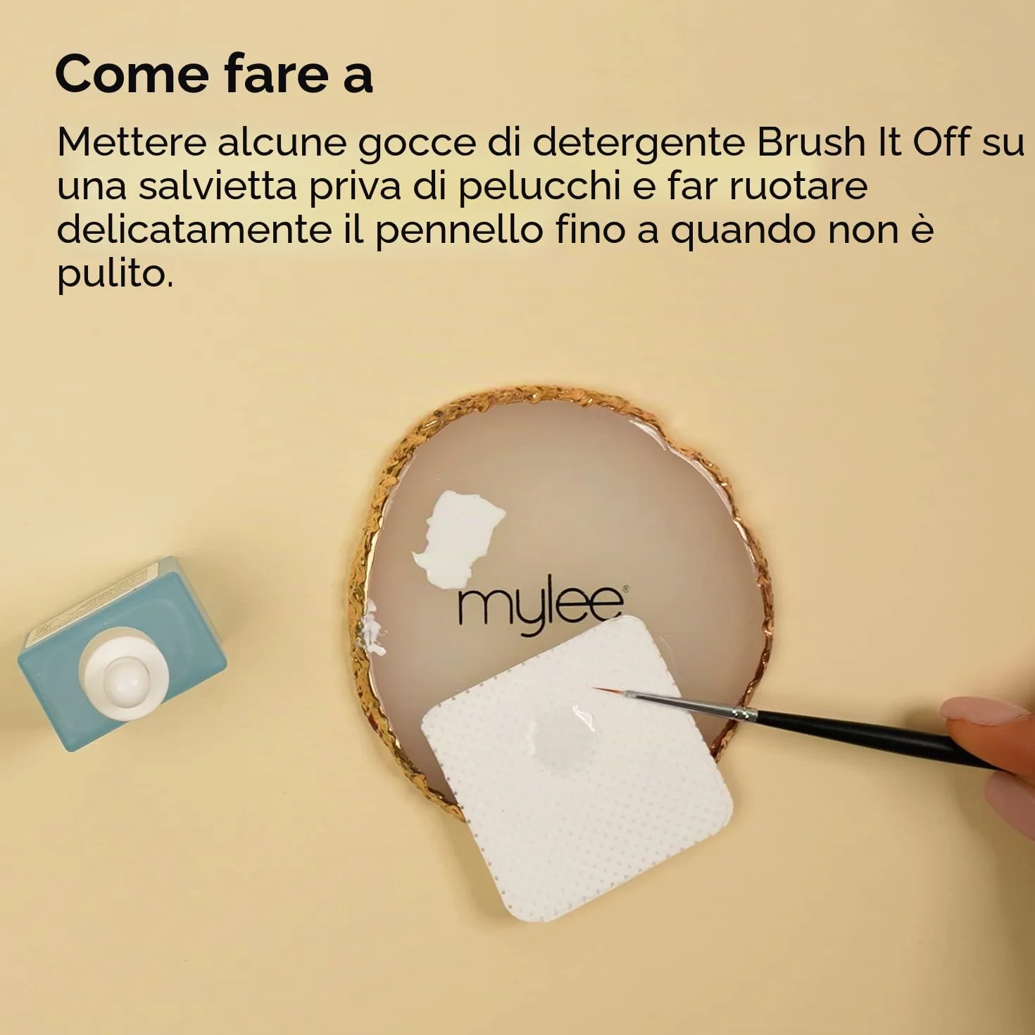 Brush It Off: Gel Detergente Professionale per Pennelli per Nail Art - Soluzione per Pulizia con Detergente Trasparente, Vegano e Senza Alcool