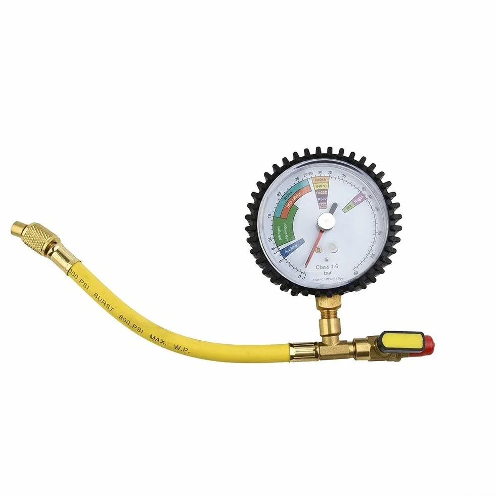 Manometro azoto HVAC per condizionatori d'aria con connettore SAE 1/4 e intervallo pressione 1-60 bar
