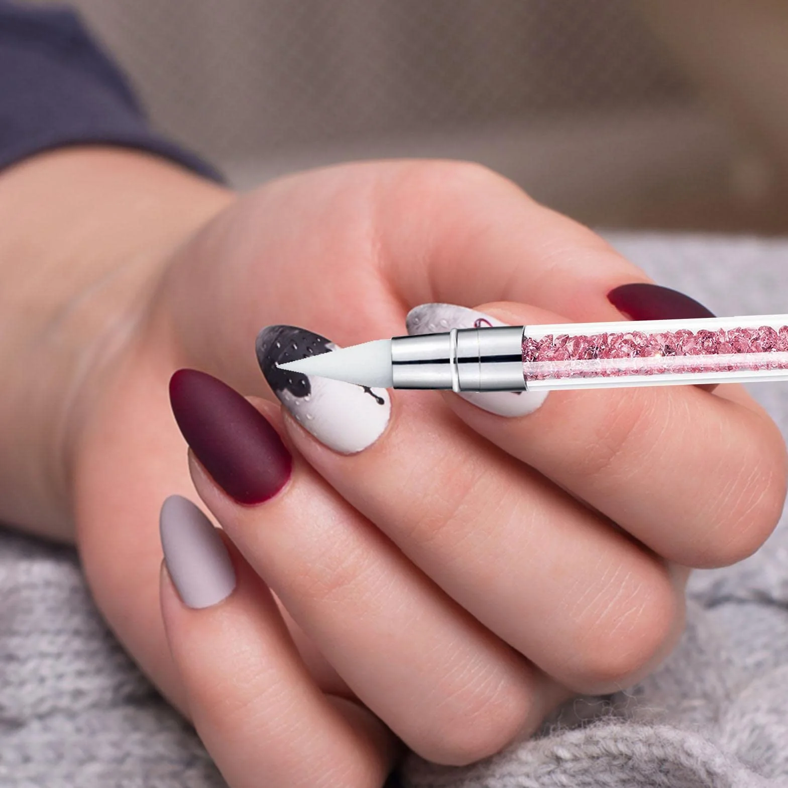 Pennelli In Silicone Per Unghie, Silicone nail arts Sculpture Pen, Pennelli In nail arts Con Due Punte Pennello, Pennelli In nail arts Gel Scultura Penna Per Unghie In Gel Strumenti Per nail arts