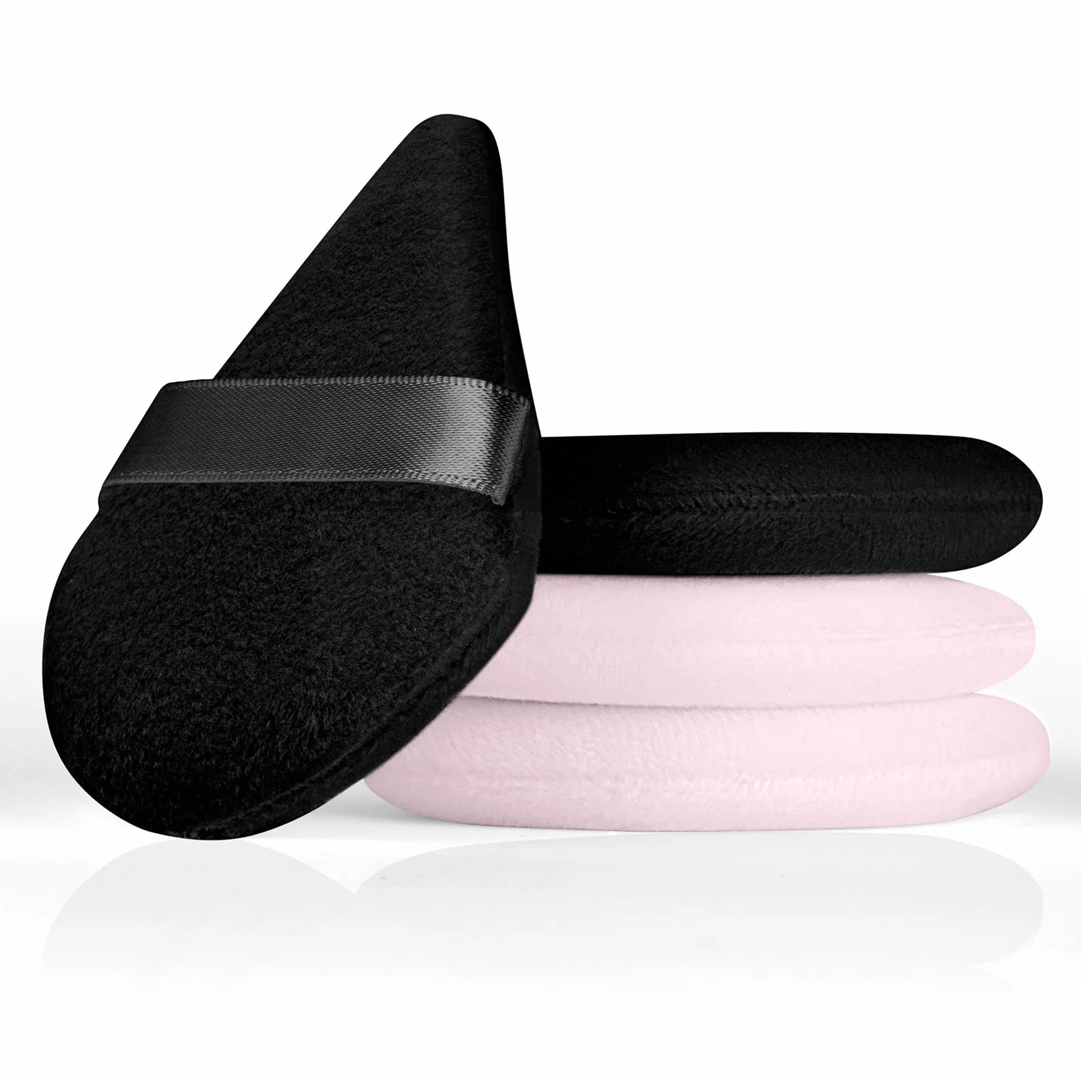 Ainiv Piumini da Cipria, 4 Pezzi Soffio Triangolo Viso Riutilizzabile Velour Spugna Cipria Polvere Fondotinta