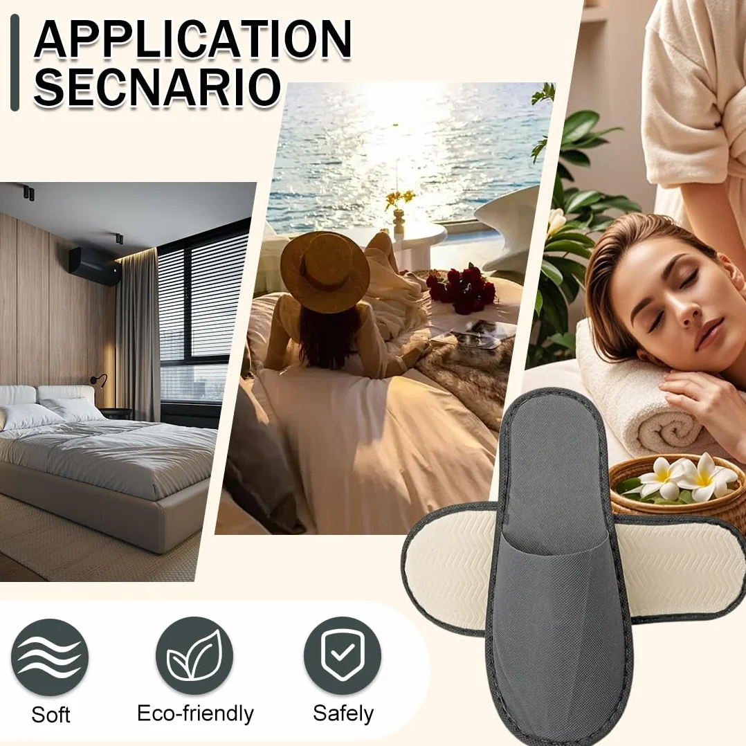Pantofole Antiscivolo Riutilizzabili Lavabili per Ospiti Hotel Spa, Taglia Unica, Spugna Premium