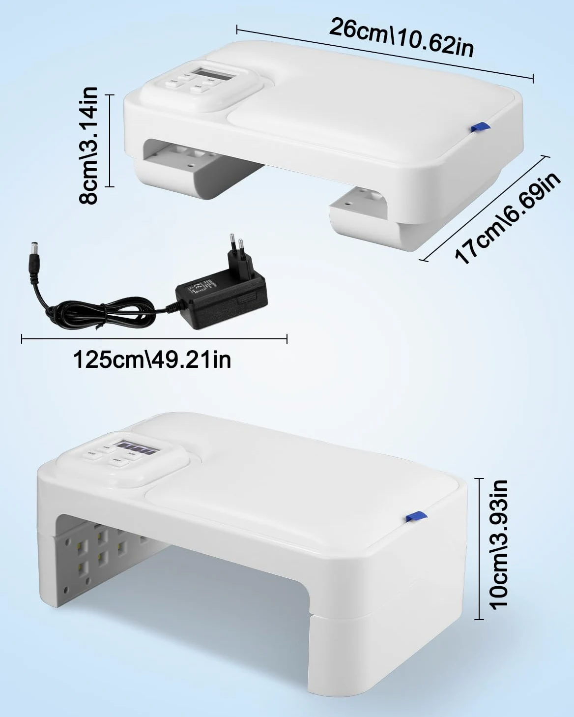 Zounin Lampada LED UV da 180 W, per unghie in gel, pieghevole, portatile, professionale, veloce e veloce, con 4 timer, lampada per asciugare le unghie con sensore, display LCD per unghie in gel