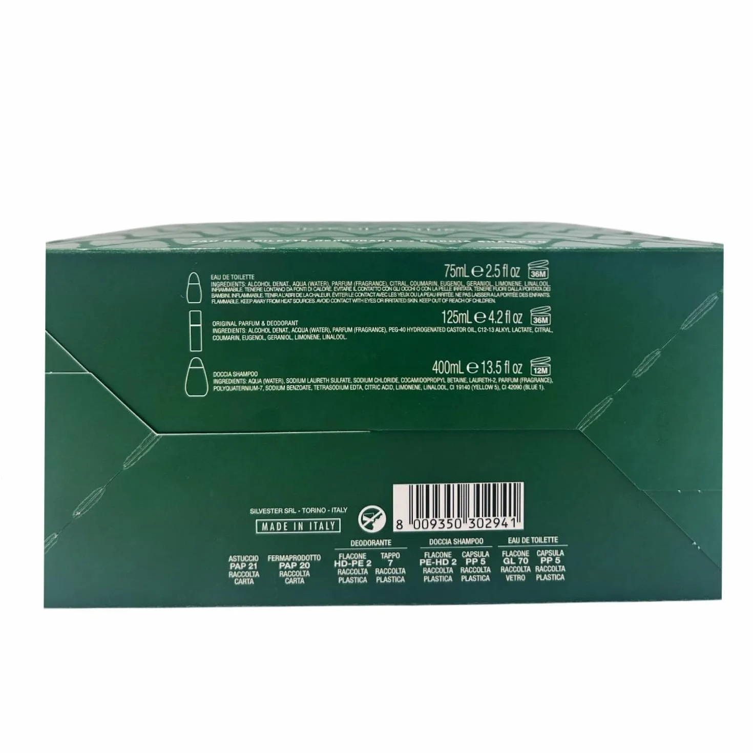 Pino Silvestre Confezione Regalo Uomo - Profumo Eau de Perfum 75 Ml, Deodorante Profumato 100 Ml, Bagnoschiuma 300 Ml