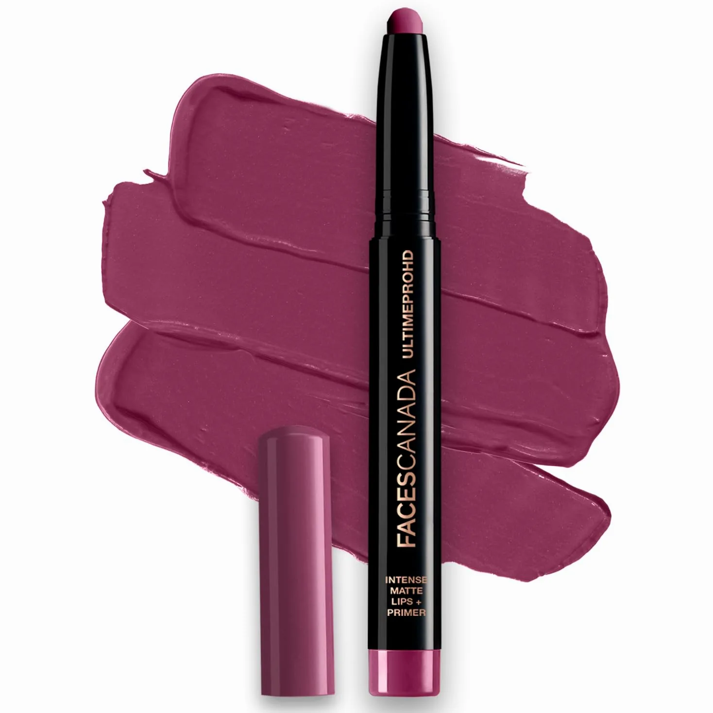 FACES Canada Ultime Pro Hd Intense Matte Lipstick + Primer – Mulberry Magic (Plum), 1.4G 9Hr Long Stay Flawless Hd Matte Finish Intenso Colore Leggero Smooth Glide Primer Infuso