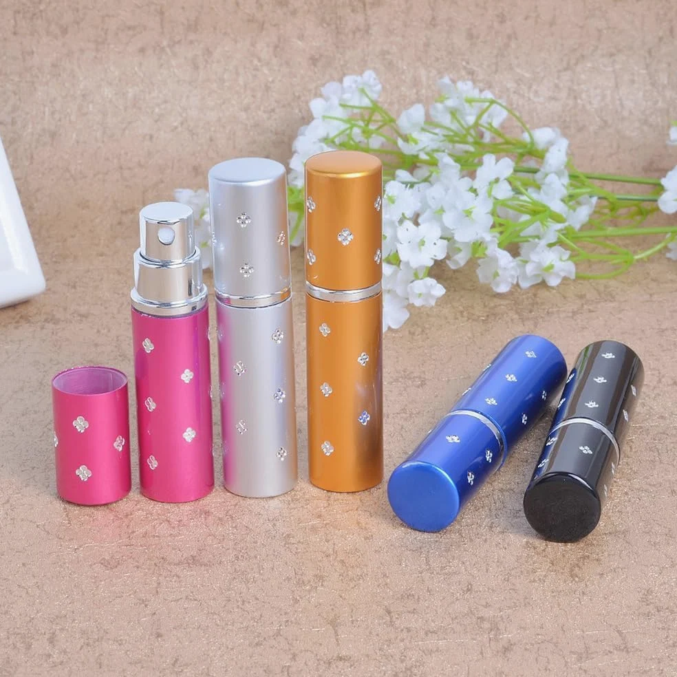 Mini Bottiglie di Profumo da Viaggio, Atomizzatore di Profumo 2 Pezzi 10ml Plum Dot Bottiglia di Profumo in Vetro Inciso con Vescica di Vetro Può Essere Riutilizzata Bottiglia Sub Portatile Ricaricabi