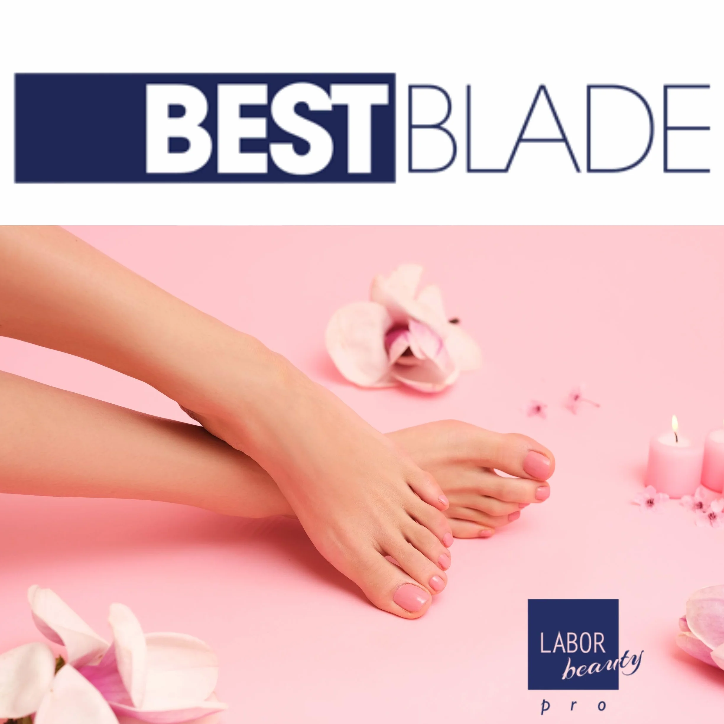 Start Kit Pedicure Professionale – Lame Sgorbia Best Blade + Manico Porta Lama in Alluminio – 20 Lame Assortite