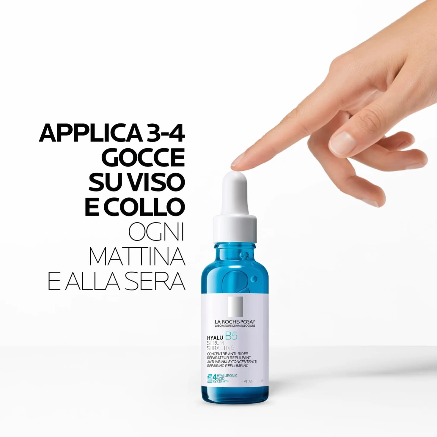 La Roche Posay Hyalu B5 Siero Concentrato Anti-Rughe, Adatto a tutti i Tipi di Pelle e Fototipi, Effetto Rivitalizzante, Pelle Rimpolpata, Con 4 Tipi di Acido Ialuronico e Routine Correlate
