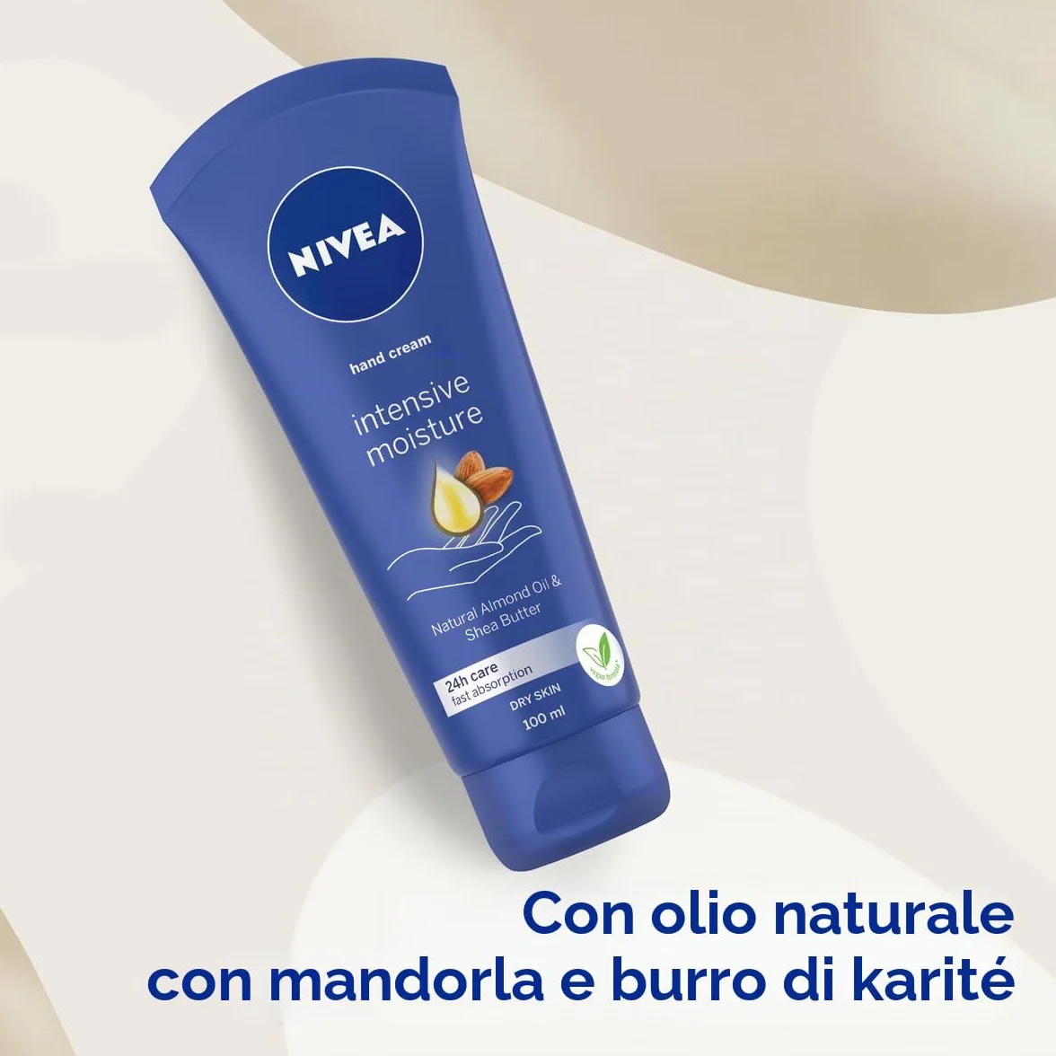 NIVEA Crema per mani idratante intensa con olio di mandorle e burro di karité, 100 ml